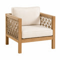 Sillón de Exterior de Madera y Yute Beige 75x80x78 cm