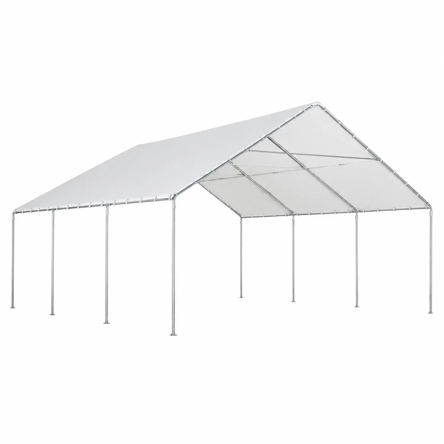 Carpa Gazebo de Acero y PVC Blanco 6x3x2.55m Exterior