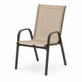 Silla de Aluminio y Textilene Beige para Exterior 60x55x92 cm