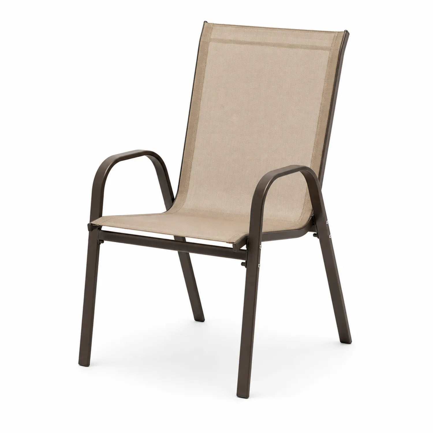 Silla de Aluminio y Textilene Beige para Exterior 60x55x92 cm