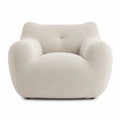 Sillón individual con tapizado de poliéster Beige 90x100x90 cm