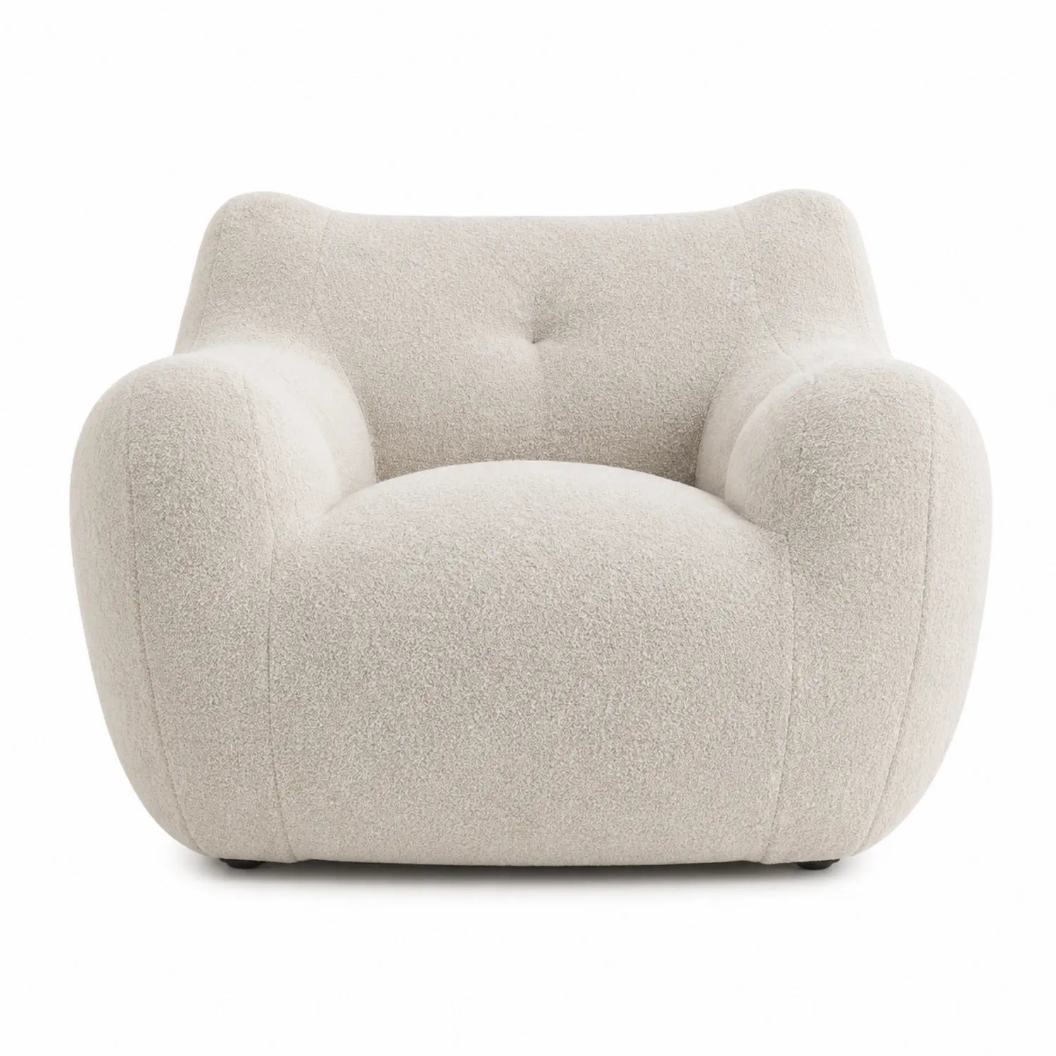 Sillón individual con tapizado de poliéster Beige 90x100x90 cm