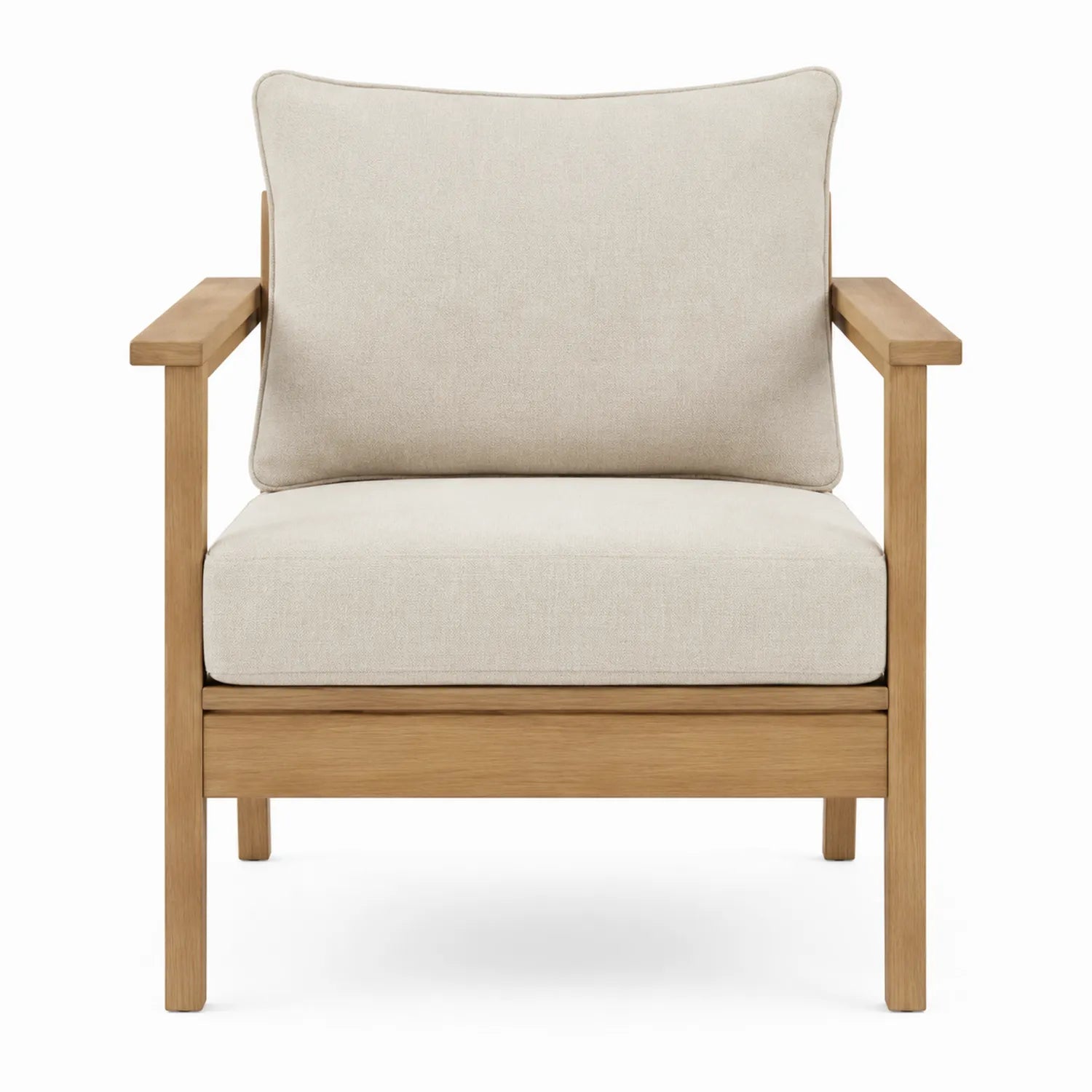 Sillón de madera de acacia con cojines de poliéster