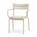Silla de exterior de acero con asiento de poliéster beige