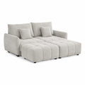 Sofá modular de tela gris claro