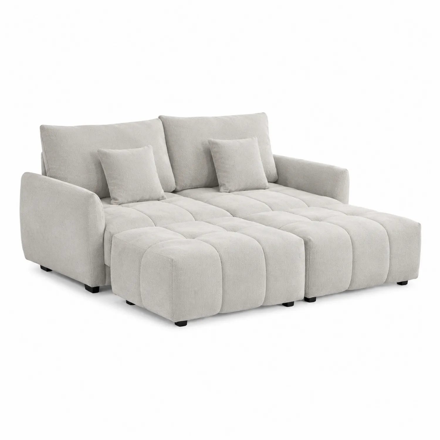 Sofá modular de tela gris claro
