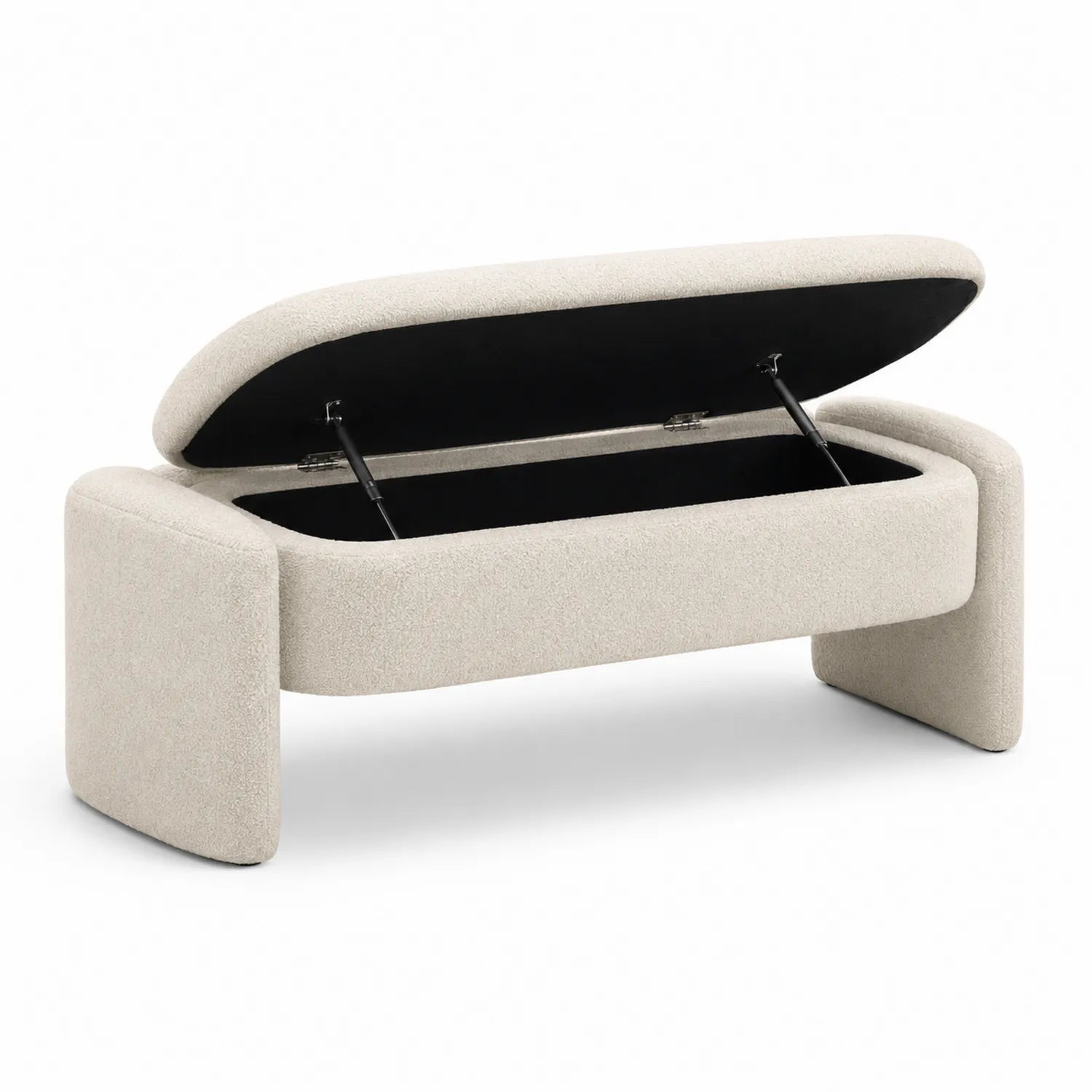 Banco de almacenamiento de tela beige