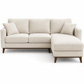 Sofá en L con chaise longue de poliéster beige