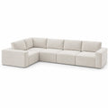 Sofá Modular Seccional de Tela Beige en L