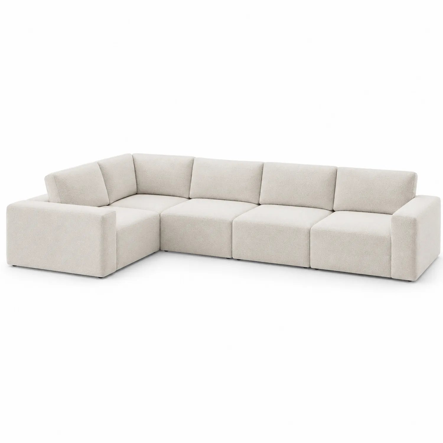 Sofá Modular Seccional de Tela Beige en L