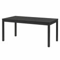 Mesa de comedor de madera MDF negra 180x90x75 cm